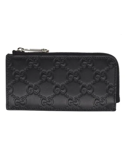 Gucci Card Holder "gg Emblem" In Black