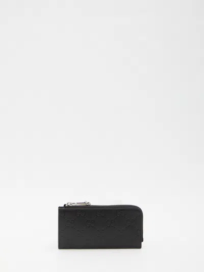 Gucci Gg Leather Bi-fold Wallet In Black