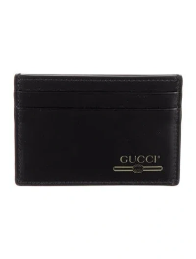 Pre-owned Gucci Card Holder Interlocking G Logo Card Holder In Black
