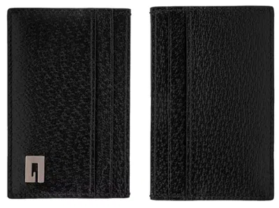 Pre-owned Gucci Card Holder Wallet With Dust Bag In Black