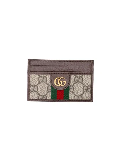 Gucci Cardholder "ophidia" In Sand