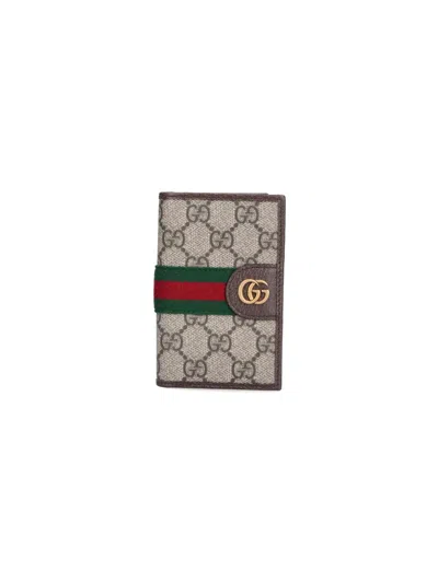 Gucci Cardholder "ophidia" In Sand