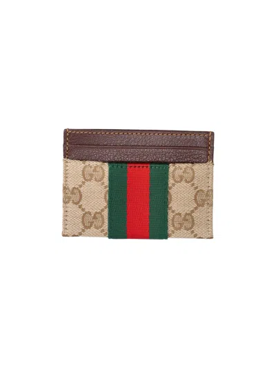 Gucci Cardholder "web" In Sand
