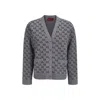 Gucci Wool Jacquard Cardigan With Gg Shadow