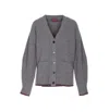 Gucci Women Ribbed Knit Wool Cardigan In Gray