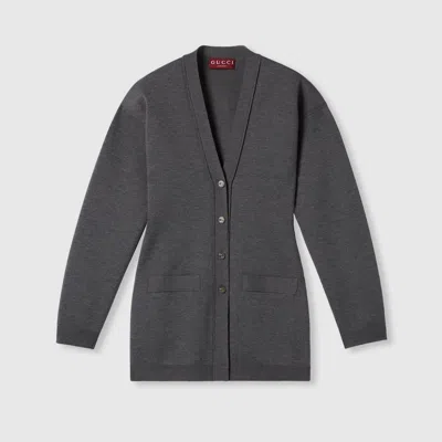 Gucci Cardigan Aus Extrafeiner Wolle In Gray