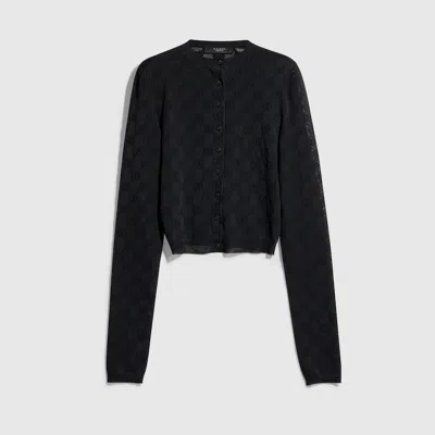 Gucci Cardigan Aus Feinem Crêpe-viskose In Black