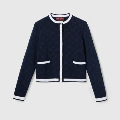 Gucci Knitwear With Front Pockets And Long Sleeves In Blue