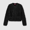 Gucci Shiny Chunky Wool Cardigan In Black