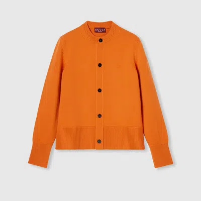 Gucci Cardigan Aus Kaschmirstrick In Orange