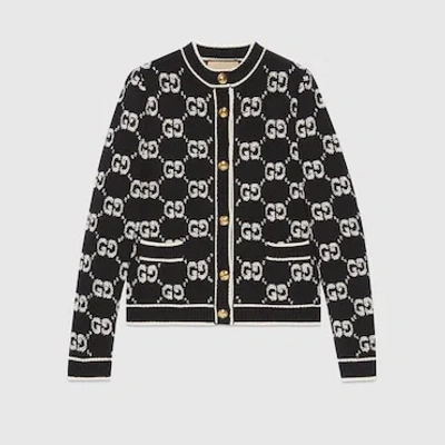Gucci Gg Jacquard Wool Bouclé Cardigan In Multi