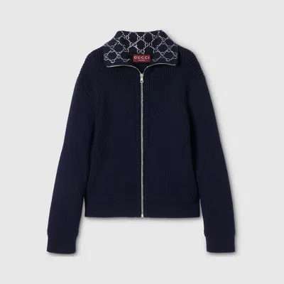 Gucci Cardigan Aus Wolle In Blue