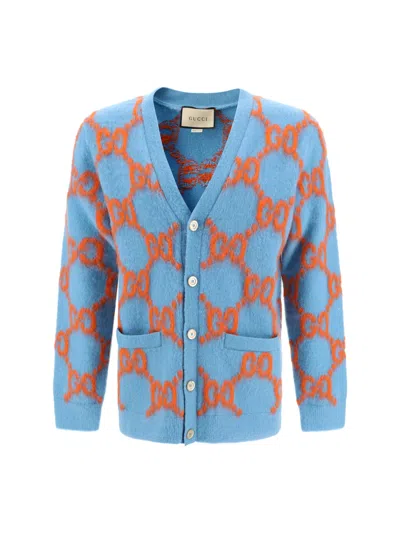 Gucci Cardigan In Azure/orange