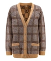 Gucci Beige Check And Gg Reversible Cardigan In Beige