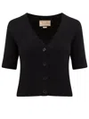 Gucci V-neck Wool-cashmere Cardigan In Black