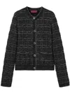 Gucci Interlocking-g Check Cardigan In Black