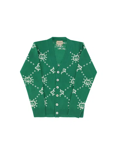 Gucci Kids' Cardigan For Boy In Green