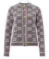 Gucci Gg Wool Bouclé Jacquard Cardigan In Grey