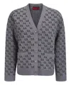 Gucci Embroidered Wool Cardigan In Grey