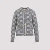 Gucci Gg Wool Bouclé Jacquard Cardigan In Grey Ivory