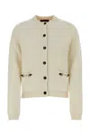 Gucci Women Wool And Cashmere Cardigan With Metal Horsebit In White