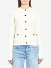 Gucci Women Wool And Cashmere Cardigan With Metal Horsebit In Animal Print