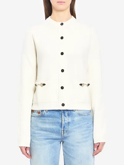 GUCCI CARDIGAN IN LANA CASHMERE CON MORSETTO
