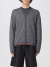 Gucci Wool And Silk Cardigan With Gg Motif In Gray