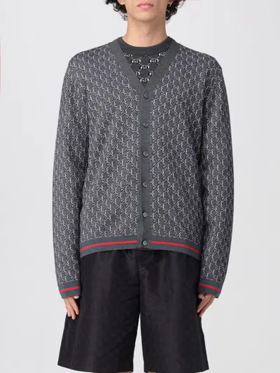 Gucci Cardigan Men Grey In Gray