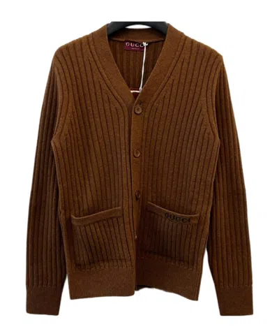 Gucci Cardigan Sweater In Brown