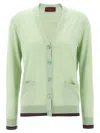 Gucci V-neck Cardigan Front Pockets In Green
