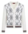 Gucci Argyle-intarsia Wool Cardigan In White