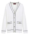 Gucci Incrocio Gg Ribbed-knit Cardigan In White
