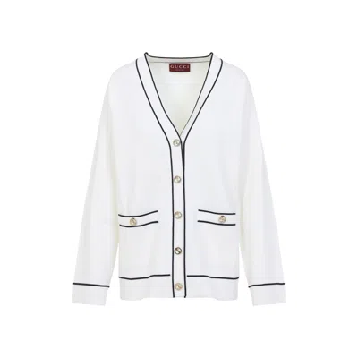 Gucci Wool Cardigan Women In White