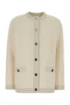 Gucci Women Ivory Stretch Boucle Cardigan In White
