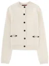 Gucci Women Wool And Cashmere Cardigan With Metal Horsebit In White