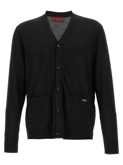 Gucci Cardigan With Intarsia Jumpers And Cardigans Black
