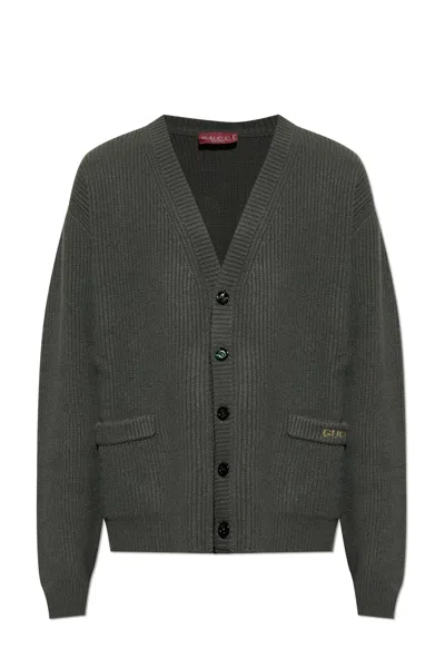 Gucci Cardigan With Pockets In Green