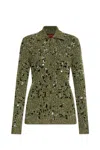 Gucci Cardigan Polo In Viscose And Tweed Blend In Militarygreenmix