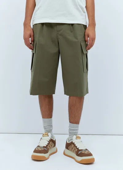 Gucci Cargo Bermuda Shorts In Green
