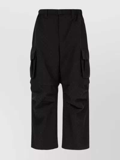 Gucci Cargo Pants With Embroidered Polyester Blend In Black