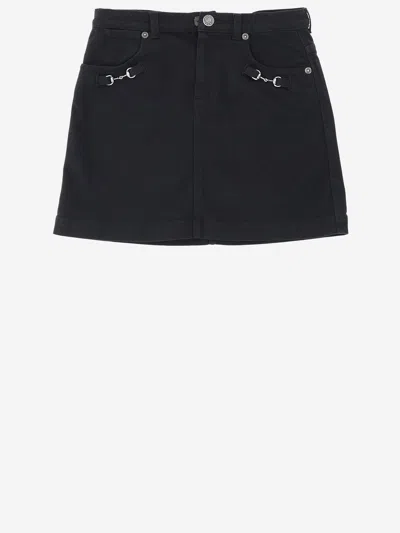 Gucci Cargo-style Metal Buckle Skirt In Gold