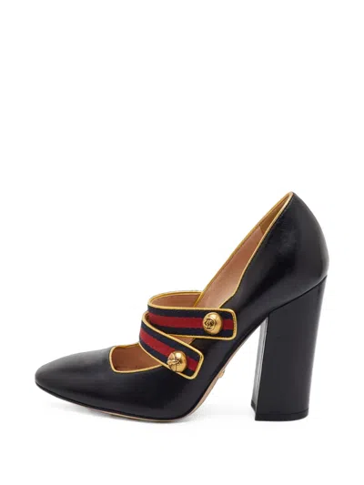 Pre-owned Gucci Carly Malaga Mary Jane Pumps In Black