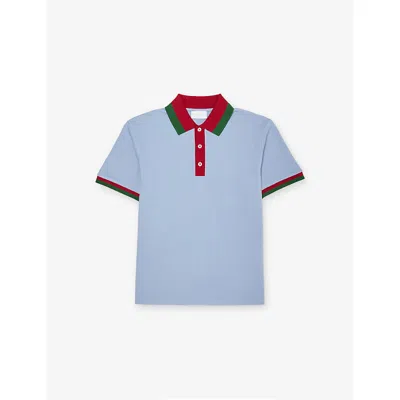 GUCCI CAROLINA/MIX SHORT-SLEEVED STRETCH-COTTON POLO SHIRT 4-
