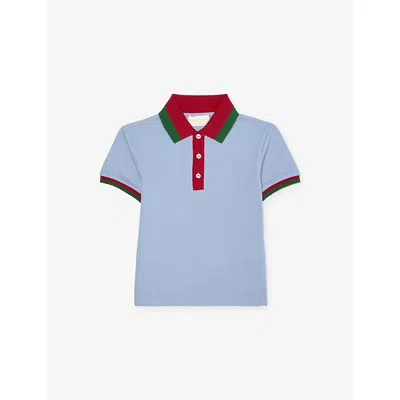 GUCCI SHORT-SLEEVED STRETCH-COTTON POLO SHIRT 6-36