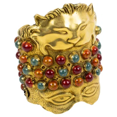 Pre-owned Gucci Carved Metal Bracelet And Ornament, Gift Box In Multi