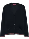 Gucci Women Long Sleeve V-neck Cardigan In Blue