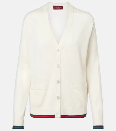 Gucci Cashmere And Silk Cardigan In White
