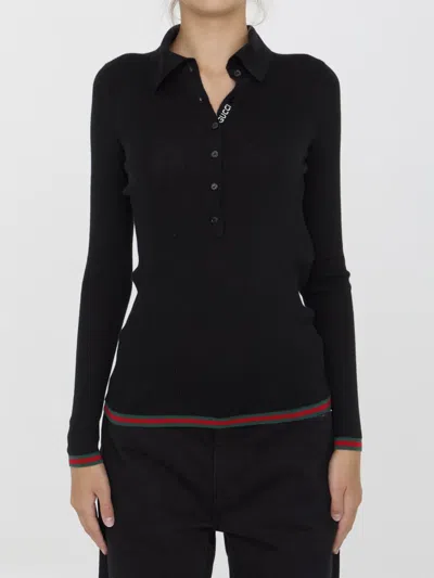 Gucci Green Knit Polo Sweater