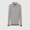 Gucci Grey Wool And Cashmere Web Cardigan In Grey